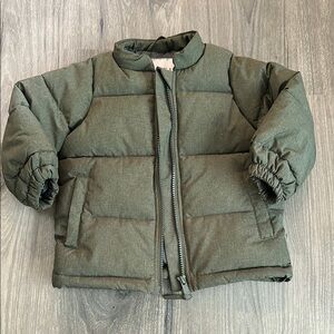 Wheat Olive Green Kids Puffer Jacket